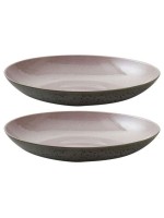 Bitz Schale 40cm grey/rosa, 2er Set, 40cm Durchmesser, Stoneware