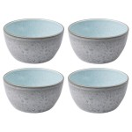 Bitz Schale 14cm grey/hellblue, 4er Set, 14cm Durchmesser, Stoneware