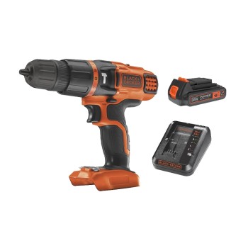 Black+Decker Schlagbohrschr. BDCH188N Kit, mit Gratis-Akku und Ladegerät