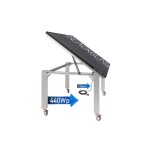 BLACKGLAS SolarTischECOpowerPRO 440W si, 1x WR, 5m cable T13 IP55, 80x80mm AL,Rollen