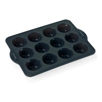 Blomsterberg Moule à muffins Silicone, gris, 12 alvéoles Blomsterberg Moule à muffins Silicone, gris, 12 alvéoles
