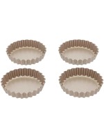 Blomsterberg Moule à mini-tartes, Acier au carbone, or rose, 9 cm, 4 pièces