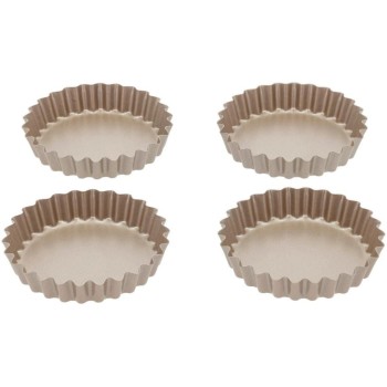 Blomsterberg Moule à mini-tartes, Acier au carbone, or rose, 9 cm, 4 pièces Blomsterberg Moule à mini-tartes, Acier au carbone, or rose, 9 cm, 4 pièces