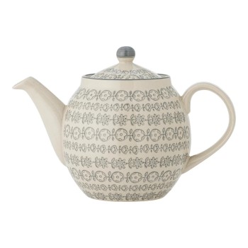 Bloomingville Teekanne Karine, Grau, 14x16 cm (DxH), Steingut