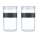 Bodum Bocal à provisions Presso 2 pièces, 1 l, Noir/Transparent