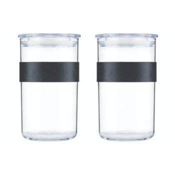 Bodum Presso Vorratsglas 2er-Set, Kunststoff with Silikonband, 1.0 Liter Bodum Presso Vorratsglas 2er-Set, Kunststoff with Silikonband, 1.0 Liter