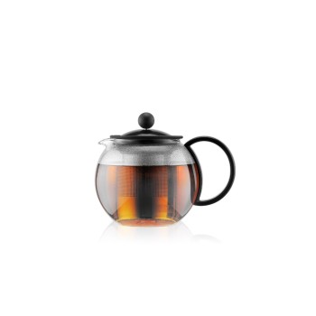 Bodum Assam Teebereiter, Glas, schwarz,m. Edelstahlfilter, 0.5L