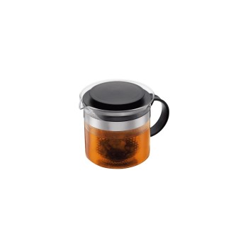 Bodum Bistro Nouveau Teebereiter, Glas, schwarz, m. Kunststoffilter, 1.5L
