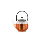 Bodum Assam Teebereiter, Glas, schwarz, m. Edelstahlfilter, 1.0L