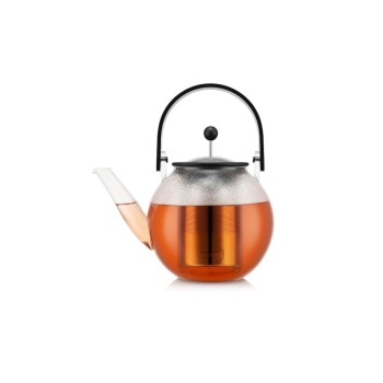 Bodum Assam Teebereiter, Glas, schwarz, m. Edelstahlfilter, 1.5L