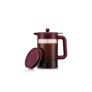 Bodum Bean Set Kaffeezubereiter Hot&Cold, 12 Tassen, mit Deckel, Cranberry, 1.5L