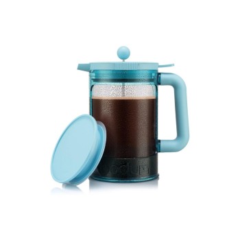 Bodum Bean Set Kaffeezubereiter Hot&Cold, 12 Tassen, mit Deckel, Ice blue, 1.5L