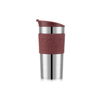 Bodum Travel Mug Doppelwandiger Reisebecher, Edelstahl/Cranberry, 0.35 Liter Bodum Travel Mug Doppelwandiger Reisebecher, Edelstahl/Cranberry, 0.35 Liter
