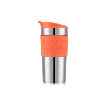 Bodum Travel Mug Doppelwandiger Reisebecher, Edelstahl/Bright Coral, 0.35 Liter Bodum Travel Mug Doppelwandiger Reisebecher, Edelstahl/Bright Coral, 0.35 Liter