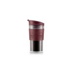 Bodum Travel Mug Doppelwandiger Reisebecher, Kunststoff/Cranberry, 0.35 Liter