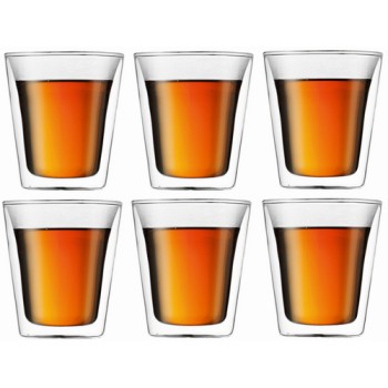 Bodum CANTEEN Glas 0.2 Liter Set, 6 Stück, doppelwandig Bodum CANTEEN Glas 0.2 Liter Set, 6 Stück, doppelwandig