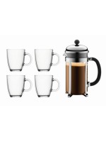 Bodum Chambord Set Kaffeebereiter 1 Liter, inkl. 4 Tassen 0.35 Liter