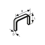 Bosch Professional Feindrahtklammer Typ 53, 11,4 x 0,74 x 10 mm