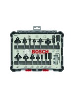 Bosch Professional Kit de fraise Tige de 1/4, 15 pièces