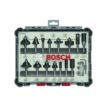 Bosch Professional 15-teiliges Fräser-Set, 1/4-Schaft Bosch Professional 15-teiliges Fräser-Set, 1/4-Schaft