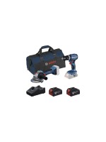 Bosch Professional Set di utensili per batteria GSB V-45 + GWS V-8 + 2x 4.0 Ah