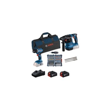 2x 18V Set GSR + GBH + 2x GBA 4Ah, 2x Bits + GAL 18V-40