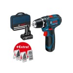 Bosch Professional Perceuse-visseuse sans fil GSR 12V-15 Kit 1x 4,0 Ah + 1x 2,0 Ah