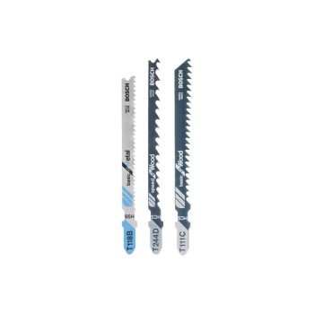 BOSCH Stichsägeblatt-Set 3-tlg., for Holz, Kunststoff, and Metall BOSCH Stichsägeblatt-Set 3-tlg., for Holz, Kunststoff, and Metall