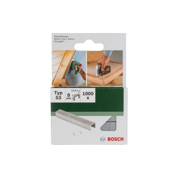 BOSCH Thin staples type 53/8, pack of 1000., for textile, cardboard, wood BOSCH Thin staples type 53/8, pack of 1000., for textile, cardboard, wood