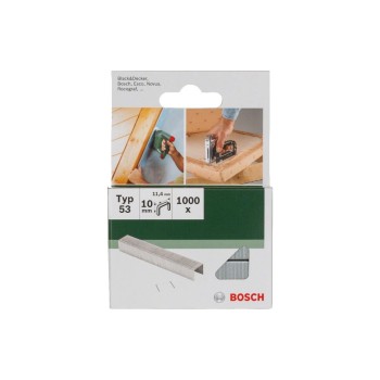 BOSCH Feindrahtklammern Typ 53/10, 1000 Stk., für Textilien, Geflechte, Holz BOSCH Feindrahtklammern Typ 53/10, 1000 Stk., für Textilien, Geflechte, Holz