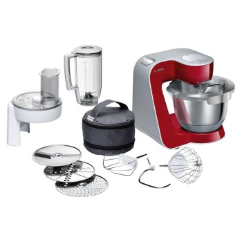 Bosch Küchenmaschine MUM58720, silber / rot, 3.9 Liter, 1000 Watt Bosch Küchenmaschine MUM58720, silber / rot, 3.9 Liter, 1000 Watt