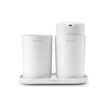 Brabantia Ensemble de distributeurs de savon avec coupe et bol pour brosse à dents Blanc Brabantia Ensemble de distributeurs de savon avec coupe et bol pour brosse à dents Blanc