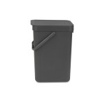 Brabantia Bacs de recyclage Sort & Go 12 l, Gris foncé