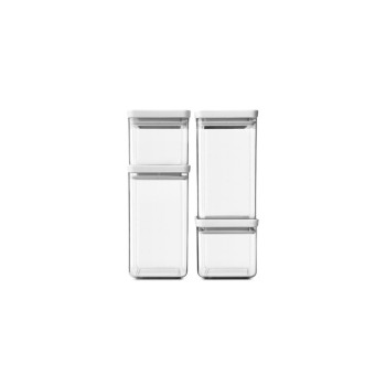 Brabantia 4er-Set Vorratsdose eckig, 2x0,7 + 2x1,6, Light Grey Brabantia 4er-Set Vorratsdose eckig, 2x0,7 + 2x1,6, Light Grey