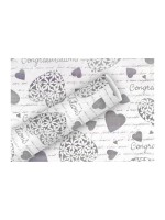 Braun + Company Papier cadeau Elegant Heart Argent, 70 cm x 2 m
