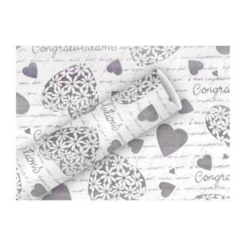 B+C Geschenkpapier Elegant Heart, Grösse: 70cm x 2m Gramm: 80g/m2