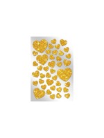 B+C Sticker Glitter Herzen Gold, 1 Blatt à 40 Sticker