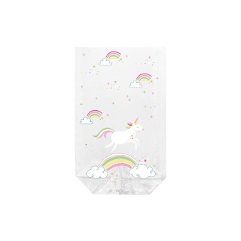 B+C Klarsichttüten Einhorn 11.5 x 19 cm, 10 Stück und 10 Verschlussclips