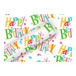Braun + Company Papier cadeau Birthday 80 g/m², multicolore, 70 cm x 2 m
