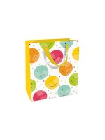 B+C Geschenktasche Happy Smileys, Grösse: 18x21x8cm