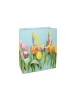 B+C Geschenktasche Ostern, 18x21x8cm, Tulpen