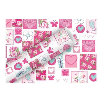 B+C Geschenkpapier 2 m x 70 cm, So sweet rosa, 70 gm2