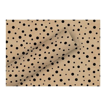 B+C Geschenkpapier 2 m x 70 cm, By Nature Kraft Polka Dots, 70gm2