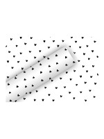 B+C Geschenkpapier 2 m x 70 cm, Herzilein schwarz/weiß, 80 gm2