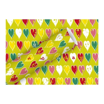 B+C Geschenkpapier 2 m x 70 cm, Heart Birthday lime, 70gm2