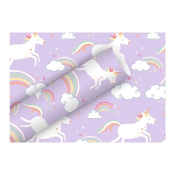 B+C Geschenkpapier 2 m x 70 cm, Unicorn, 80 gm2