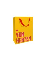 Braun + Company Sac cadeau Von Herzen 26 x 36 x 13 cm, Jaune/Rouge