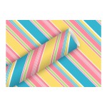 Braun + Company Papier cadeau Chicago 2 m x 70 cm, Bleu/Rose