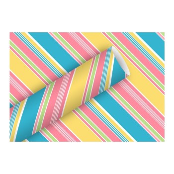 B+C Geschenkpapier 2mx70cm, Chicago blau-rosa