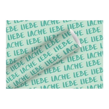 B+C Geschenkpapier 2mx70cm, Lebe, Liebe türkis